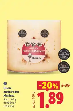 Lidl Queso añejo Pedro Ximénez oferta