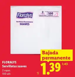 Lidl Floralys servilletas suaves oferta