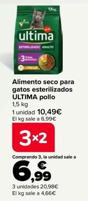 Ultima alimento seco para gatos esterilizados pollo