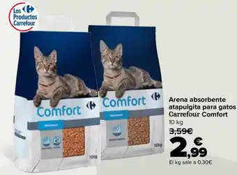 Carrefour Comfort arena absorbente atapulgita para gatos