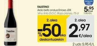 Eroski Faustino vino tinto d.o.c. rioja crianza oferta