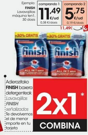 Eroski Finish lavavajillas máquina ten1 oferta