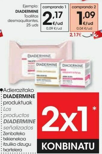 Eroski Diadermine toallitas desmaquillantes oferta