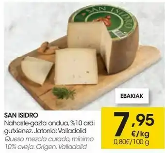 Eroski San isidro queso mezcla curado mínimo 10% oveja oferta