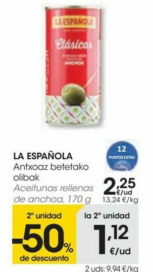 Eroski La española aceitunas rellenas de anchoa oferta