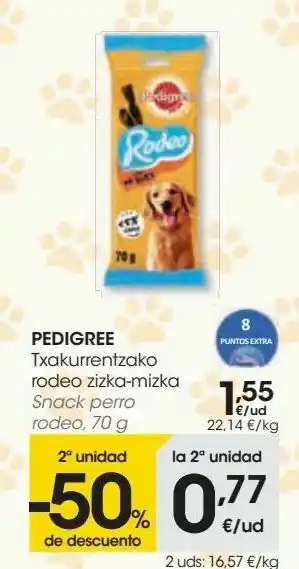 Eroski Pedigree snack perro rodeo oferta