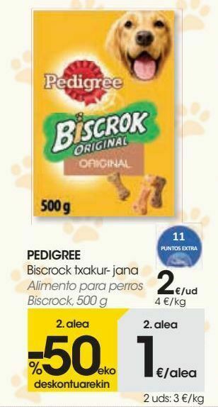 Eroski Pedigree alimento para perros biscrock oferta