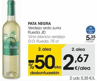 Eroski Pata negra vino blanco verdejo d.o. rueda oferta