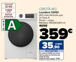 Carrefour cecotec lavadora 12450 oferta