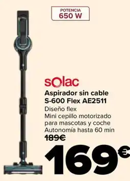 Carrefour solac aspirador sin cable s-600 flex ae2511 oferta