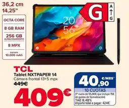 Carrefour Tcl tablet nxtpaper 14 oferta