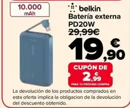Carrefour belkin batería externa pd20w oferta