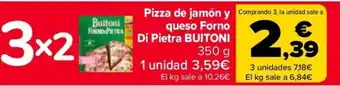 Buitoni pizza de jamón y queso forno di pietra