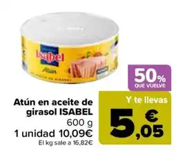 Carrefour Atún en aceite de girasol ISABEL oferta