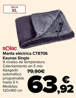 Carrefour solac manta eléctrica ct8706 kaunas single oferta