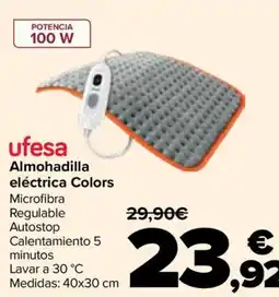 Carrefour ufesa almohadilla eléctrica colors oferta