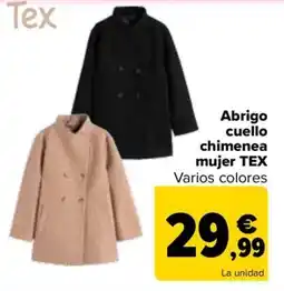 Carrefour Tex abrigo cuello chimenea mujer oferta