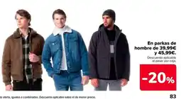 Carrefour parkas de hombre oferta