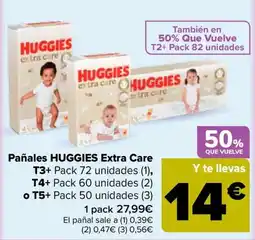 Carrefour Huggies pañales extra care oferta
