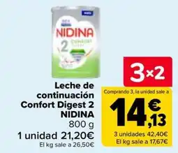 Carrefour Nidina leche de continuación confort digest 2 oferta