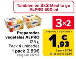 Carrefour Alpro preparados vegetales oferta