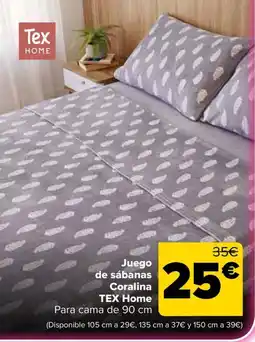 Carrefour Tex Home juego de sábanas Coralina oferta