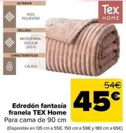 Carrefour Tex Home edredón fantasía franela oferta