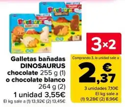 Carrefour Galletas bañadas DINOSAURUS chocolate oferta