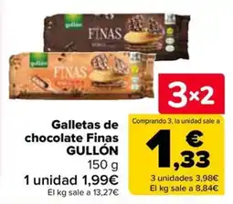 Carrefour Gullon galletas de chocolate finas oferta
