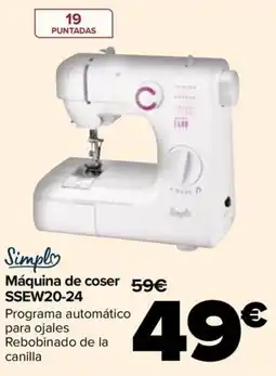 Carrefour Simple máquina de coser SSEW20-24 oferta