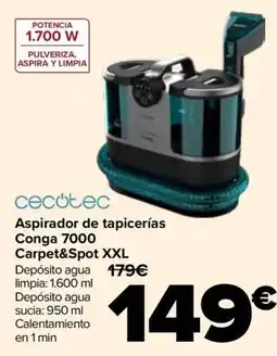 Carrefour cecotec Aspirador de tapicerías Conga 7000 Carpet&Spot XXL oferta