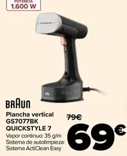 Carrefour Braun plancha vertical GS7077BK quickstyle 7 oferta