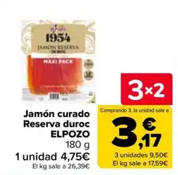 Carrefour Elpozo jamón curado reserva duroc oferta