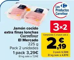 Carrefour Carrefour jamón cocido extra finas lonchas oferta