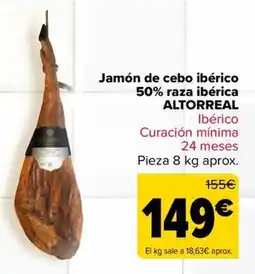 Carrefour Altoreal jamón de cebo ibérico oferta