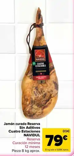 Carrefour Navidul jamón curado reserva cuatro estaciones oferta