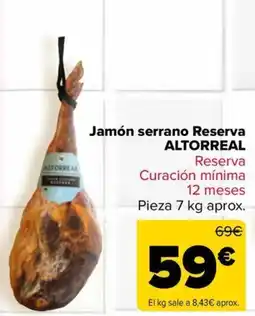 Carrefour Altorreal jamón serrano reserva oferta