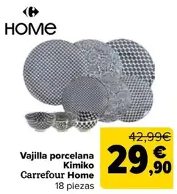 Carrefour Carrefour Home vajilla porcelana kimiko oferta