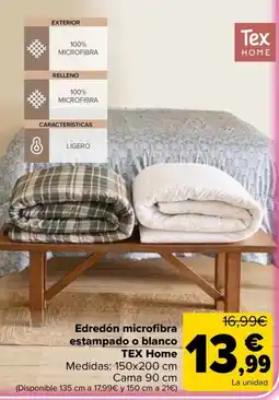 Carrefour Tex Home edredón microfibra estampado o blanco oferta