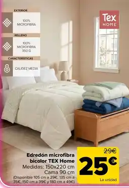 Carrefour Tex Home edredón microfibra bicolor oferta