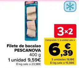 Carrefour Pescanova filete de bacalao oferta