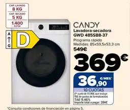 Carrefour Candy lavadora-secadora gwd 485sb8-37 oferta