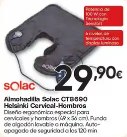 Hiper FROIZ solac almohadilla solac ct8690 helsinki cervical-hombros oferta