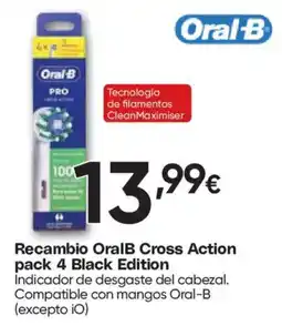 Hiper FROIZ Oral-B recambio cross action pack 4 black edition oferta