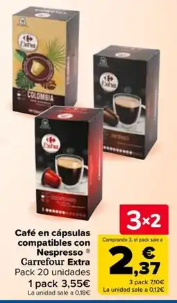 Carrefour Carrefour Extra café en cápsulas compatibles con Nespresso oferta