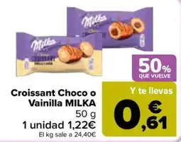 Carrefour Milka croissant choco o vainilla oferta