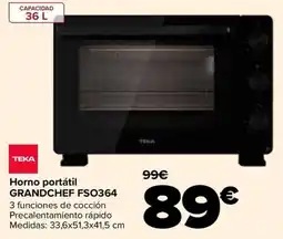 Carrefour Teka horno portátil grandchef fso364 oferta
