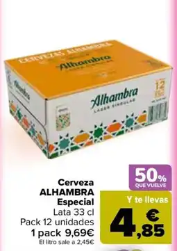 Carrefour Alhambra Cerveza Especial oferta
