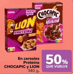 Carrefour Chocapic y Lion Proteína oferta