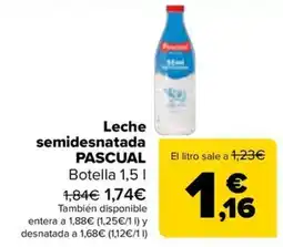 Carrefour Pascual leche semidesnatada oferta